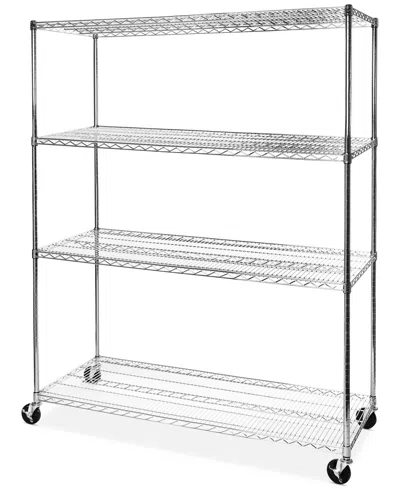 Seville Classics Mega Rack 4-tier Nsf Steel Wire Shelving In Chrome