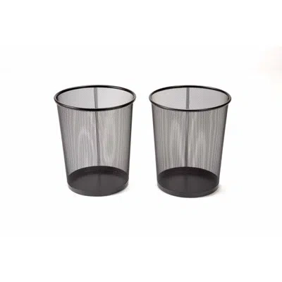 Seville Classics Mesh Trash Can, Waste Paper Basket, Round In Black