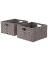 Seville Classics Pack Of 2 Handwoven Baskets In Gray