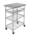 SEVILLE CLASSICS STAINLESS-STEEL TOP UTILITY CART, NSF CERTIFIED