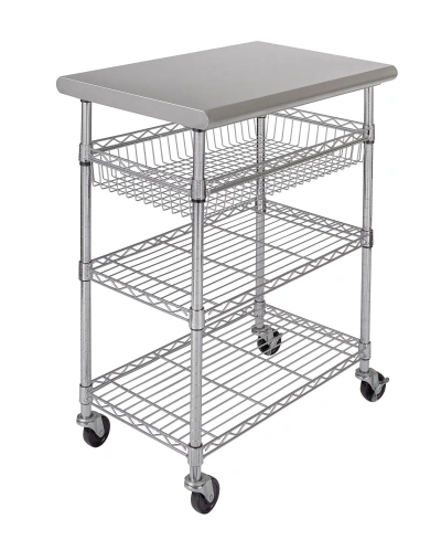 Seville Classics Stainless-steel Top Utility Cart, Nsf Certified In Stainless Steel