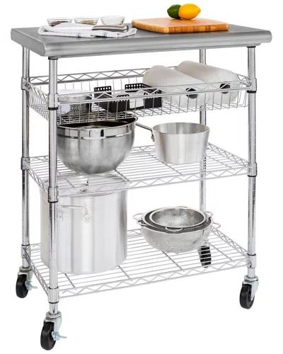 Seville Classics Stainless Utility Worktable Cart