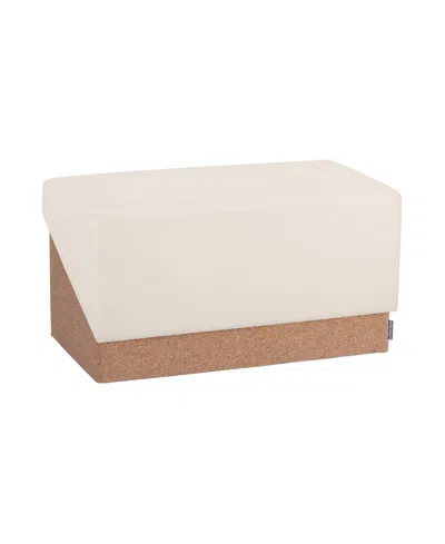Seville Classics The Vineyard Collection Cork Storage Trunk Ottoman In Cream