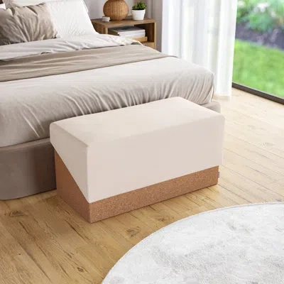 Seville Classics The Vineyard Cork Storage Trunk Ottoman In Cream