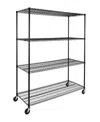 Seville Classics Ultradurable 4-tier Nsf Steel Wire Shelving, 60" W X 24" D X 76" H In Black