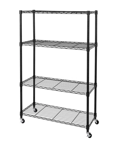 Seville Classics Ultradurable 4-tier Nsf Steel Wire Shelving System In Black