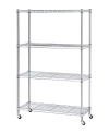 SEVILLE CLASSICS ULTRADURABLE 4-TIER NSF STEEL WIRE SHELVING SYSTEM