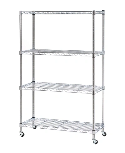 Seville Classics Ultradurable 4-tier Nsf Steel Wire Shelving System In Chrome
