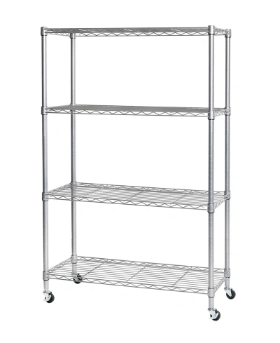 Seville Classics Ultradurable 4-tier Nsf Steel Wire Shelving System In Silver
