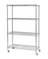 Seville Classics Ultradurable 4-tier Nsf Steel Wire Shelving System In Silver