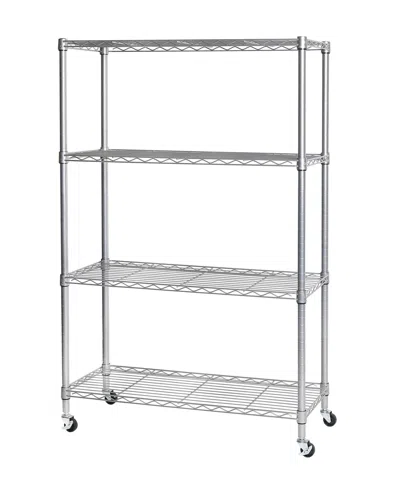 Seville Classics Ultradurable 4-tier Nsf Steel Wire Shelving System In Metallic