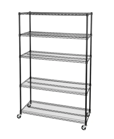 Seville Classics Ultradurable 5-tier Nsf Steel Wire Shelving, 48" W X 18" D X 75" H In Black