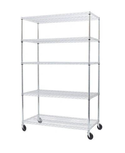 Seville Classics Ultradurable 5-tier Nsf Steel Wire Shelving, 48" W X 24" D X 76" H