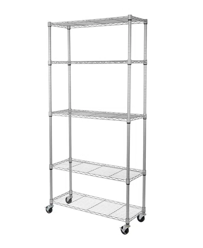 Seville Classics Ultradurable 5-tier Nsf Steel Wire Shelving System In Blue