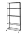 Seville Classics Ultradurable 5-tier Nsf Steel Wire Shelving System In Black