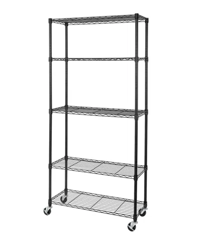 Seville Classics Ultradurable 5-tier Nsf Steel Wire Shelving System In Black