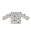 Sevim Handmade Unisex Cardigan Poppy In Red On Cream