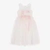 SEVVA GIRLS PINK EMBROIDERED TULLE DRESS