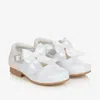 SEVVA GIRLS WHITE PATENT FAUX LEATHER BOW SHOES