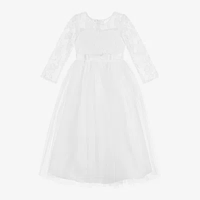 Sevva Kids' Girls White Tulle & Lace Dress