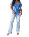 Sew In Love Absolute Favorite V-neck Top In Azure In Blue