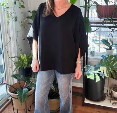 Sew In Love Angel Sleeve Top In Black
