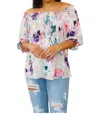 Sew In Love Arriving Early Ruffled Blouse In White Multi In Multi