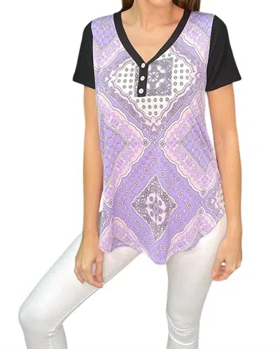 Sew In Love Bandana Print Top In Lavender In Purple