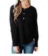 Sew In Love Better Than Best Henley Top In Black In Black