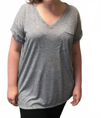 Sew In Love Boyfriend Pocket Top In Grey In Gray