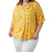 Sew In Love Clementine Floral Button Up Blouse In Yellow In Yellow