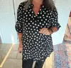 Sew In Love Cover Me In Spots Buttery Soft Gabby Top In Black In Black