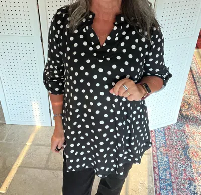 Sew In Love Cover Me In Spots Buttery Soft Gabby Top In Black