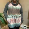 Sew In Love Cowl Neck Top With Pockets In Tie Dye Tease In Multi
