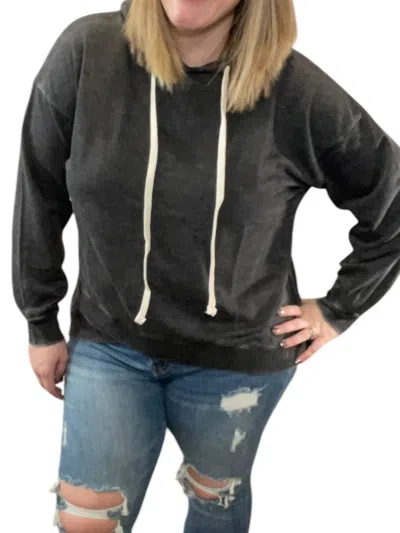Sew In Love Cross Front Slouchy Hoodie In Black