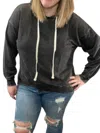 Sew In Love Cross Front Slouchy Hoodie In Black In Black
