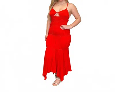 Sew In Love Cute Honey Tiered Maxi Dress In Coral In Red