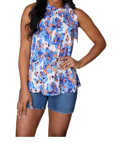 Sew In Love Familiar Florals Top In Blue