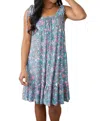 Sew In Love Floral Essence Tie Strap Dress In Blue In Blue