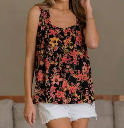 Sew In Love Floral Square Neck Tank Top In Multi