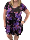 Sew In Love Floral Tiered Sun Dress In Black/violet In Multi