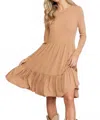 Sew In Love Girl Next Door Midi Dress In Camel In Neutral