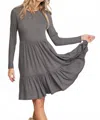 Sew In Love Girl Next Door Midi Dress In Charcoal In Gray