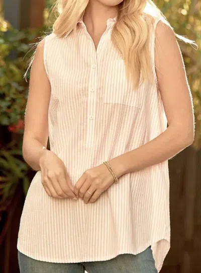 Sew In Love Ivory Breezy Days Sleeveless Top In Pink