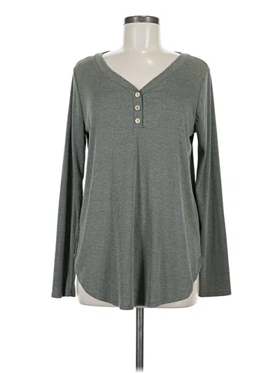 Pre-owned Sew In Love Long Sleeve Henley Shirt In Gray