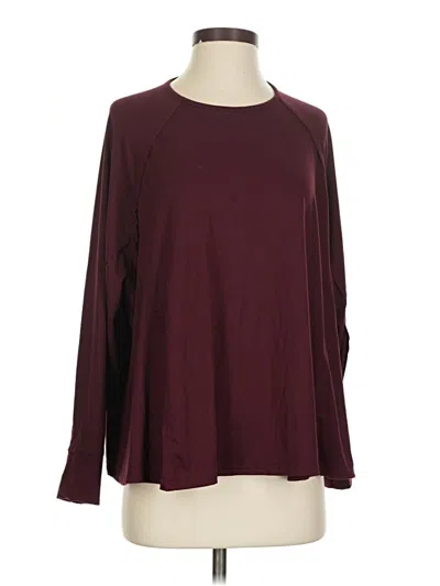 Pre-owned Sew In Love Long Sleeve Top Burgundy Crew Neck Tops