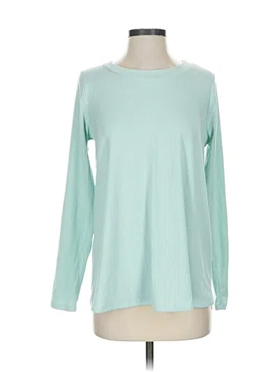 Pre-owned Sew In Love Long Sleeve Top Teal Crew Neck Tops In Blue