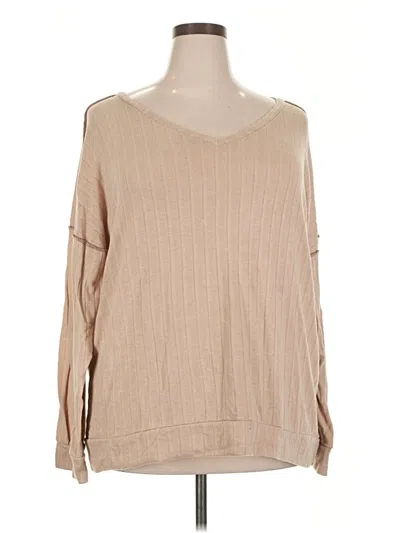 Pre-owned Sew In Love Long Sleeve T-shirt In Tan