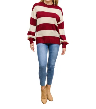 Sew In Love Lucky Strike Top In Burgundy In White