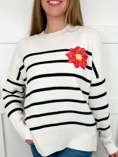 Sew In Love Perfect Detail Knit Long Sleeve Sweater Top In White